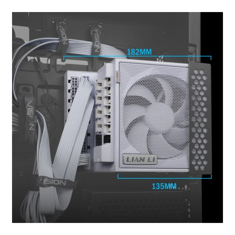 Lian Li Edge L-Shape 1200 Watts, 80 Plus Gold Fully Modular ATX Gaming Power Supply - White Lian Li Edge L-Shape 1200 Watts, 80 Plus Gold Fully Modular ATX Gaming Power Supply - White